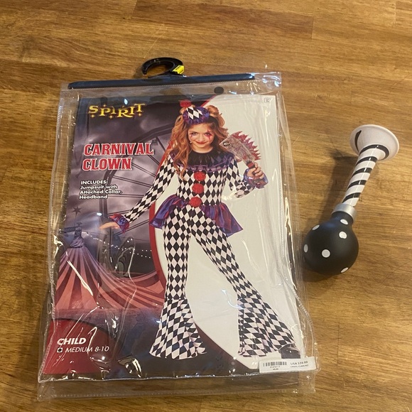 Spirit Carnival Clown Kids Costume - Black, White, and Red - Picture 2 of 6